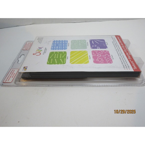 Sizzix Texturz Starter Kit 6 Texture Designs Impressions Pad 3 Plates Crafting - Picture 6 of 6